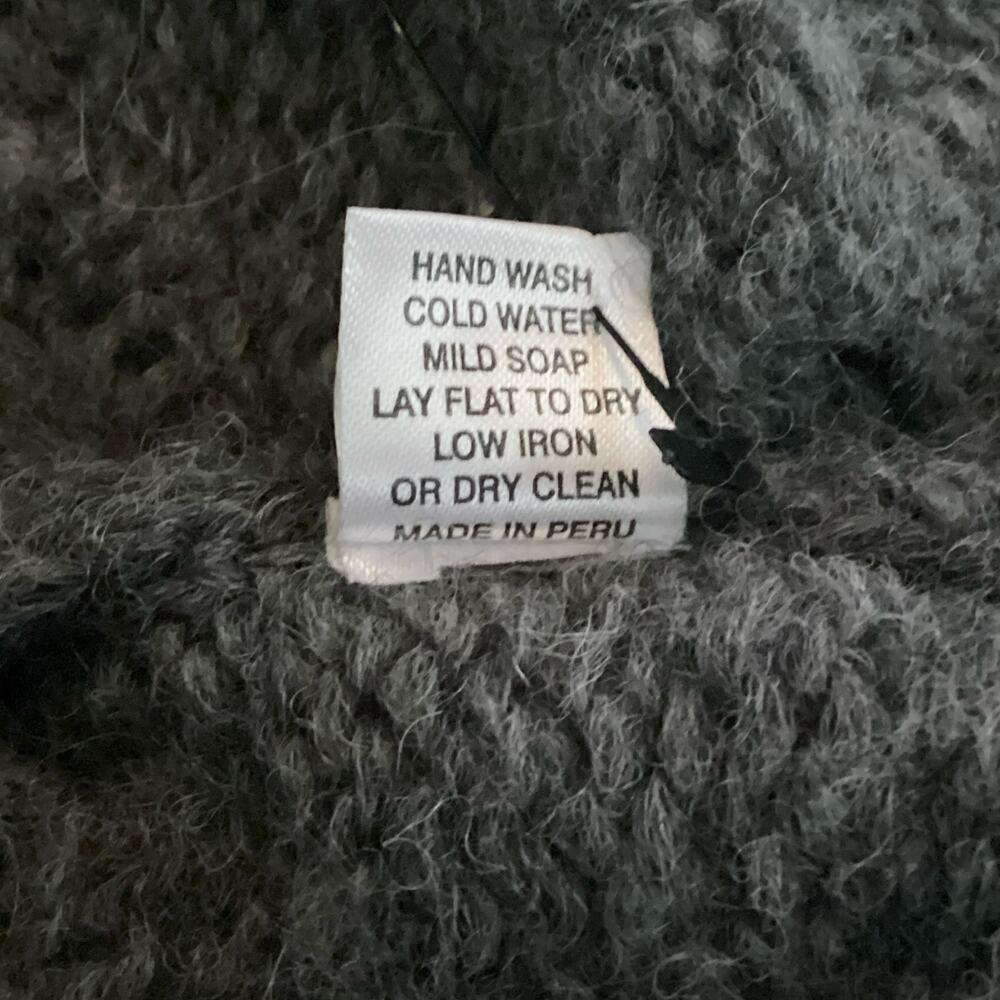 Jarbo Rinnova Charcoal Gray Soft Baby Alpaca Cableknit Tunic Sweater S $548 - Picture 8 of 10